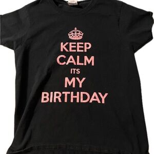Black 'Keep Calm It's My Birthday' T-Shirt